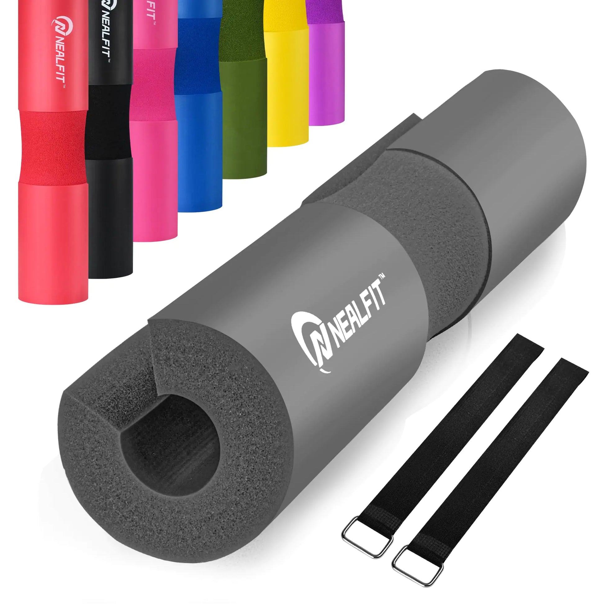 1️⃣ Barbell Squat Pad – Anti - Slip Foam Support - Grey